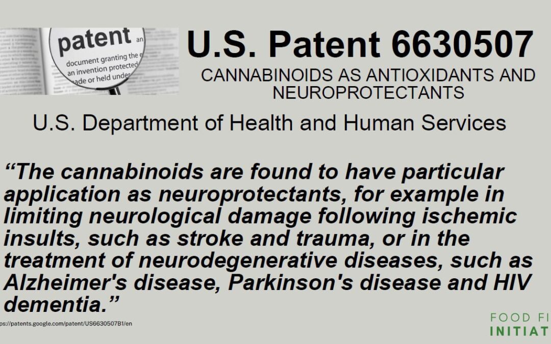 U.S. Patent 6630507 CANNABINOIDS AS ANTIOXIDANTS AND NEUROPROTECTANTS